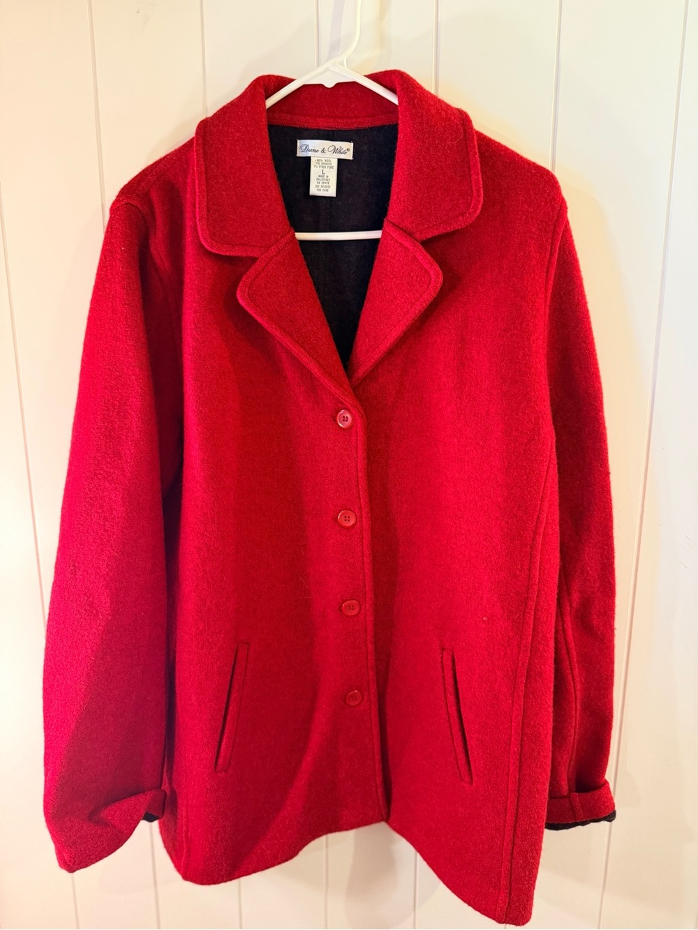 Vintage Deane & White red wool blend jacket – L